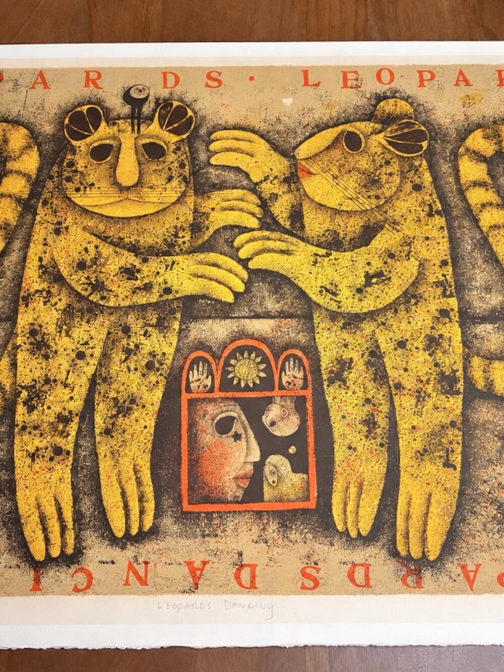 Carol Jablonsky Leopards Dancing Lithograph Print Edition 193/300 Signed Embosse